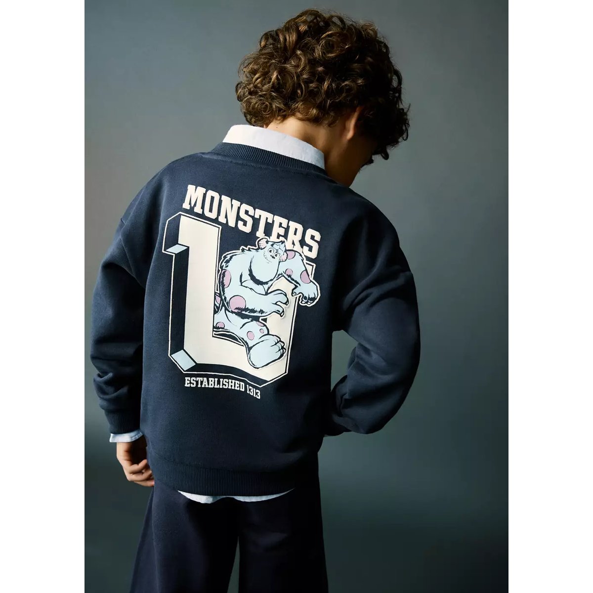 Sweat-shirt Monstres & Cie bleu marine, MANGO BABY