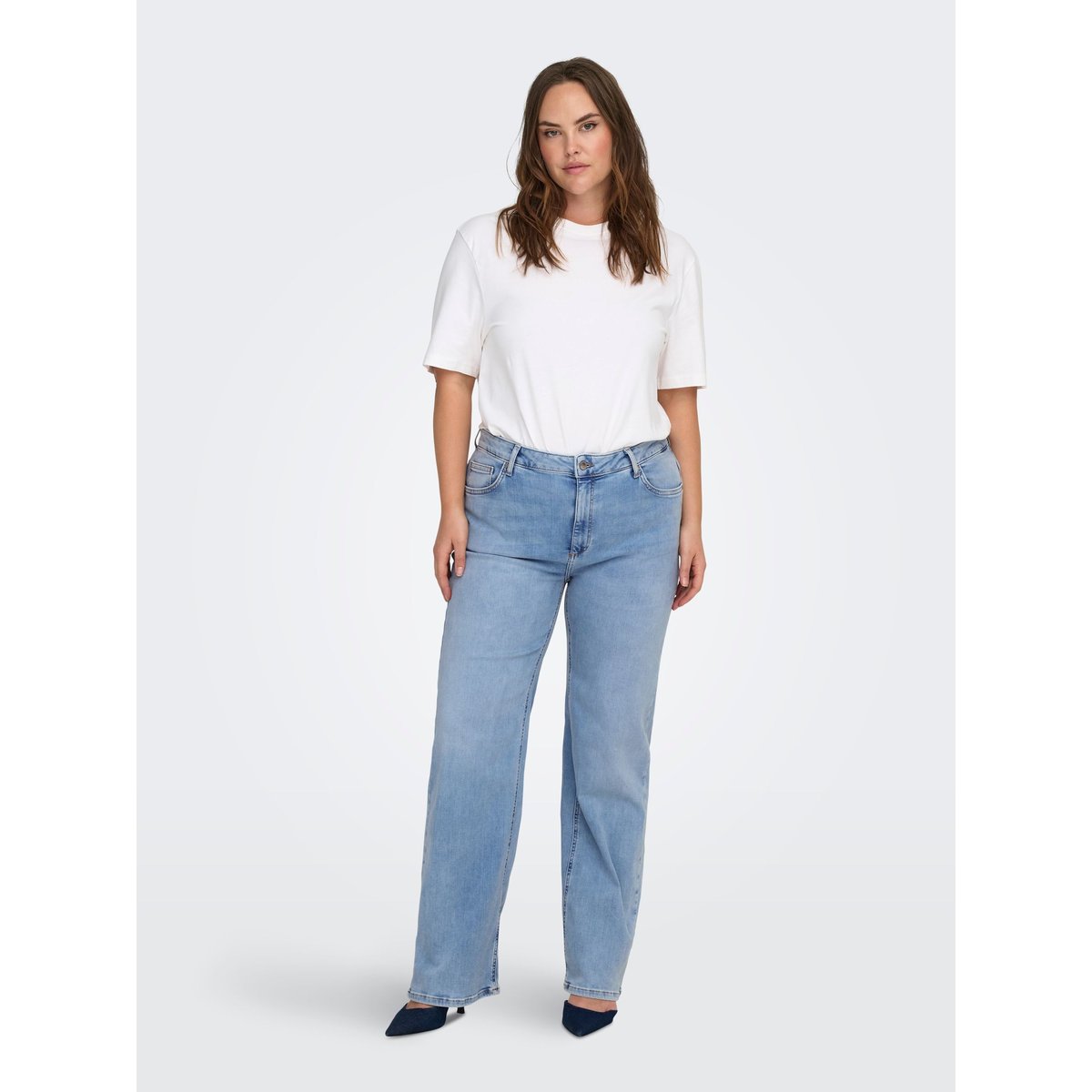 Jean À Jambe Large light blue denim, ONLY CARMAKOMA