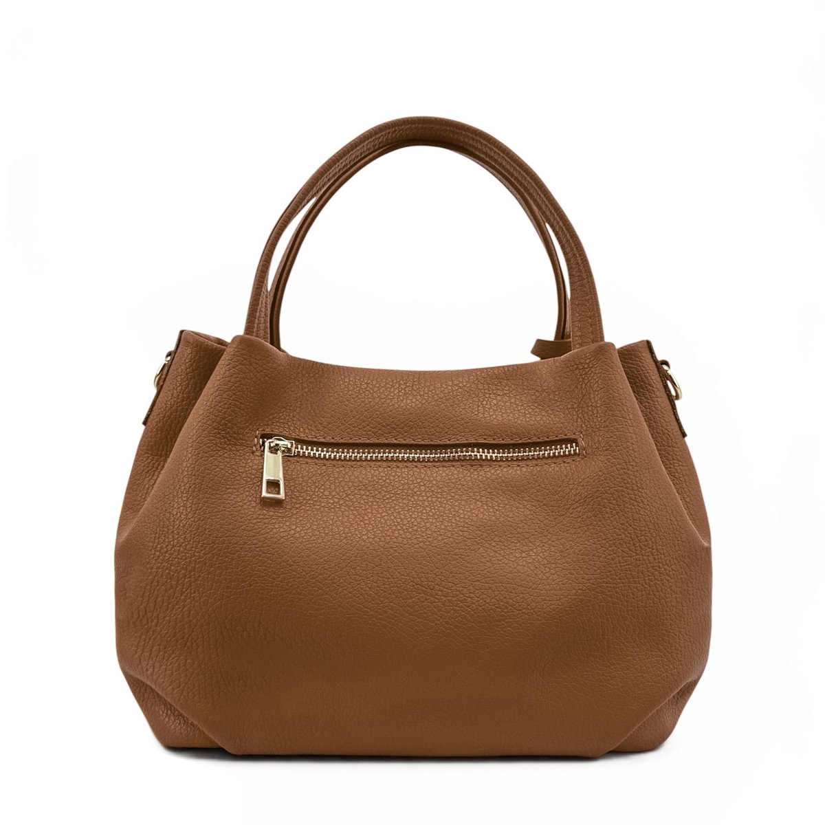 Sac à main en cuir grainé italien BUBBLE cognac, OH MY BAG