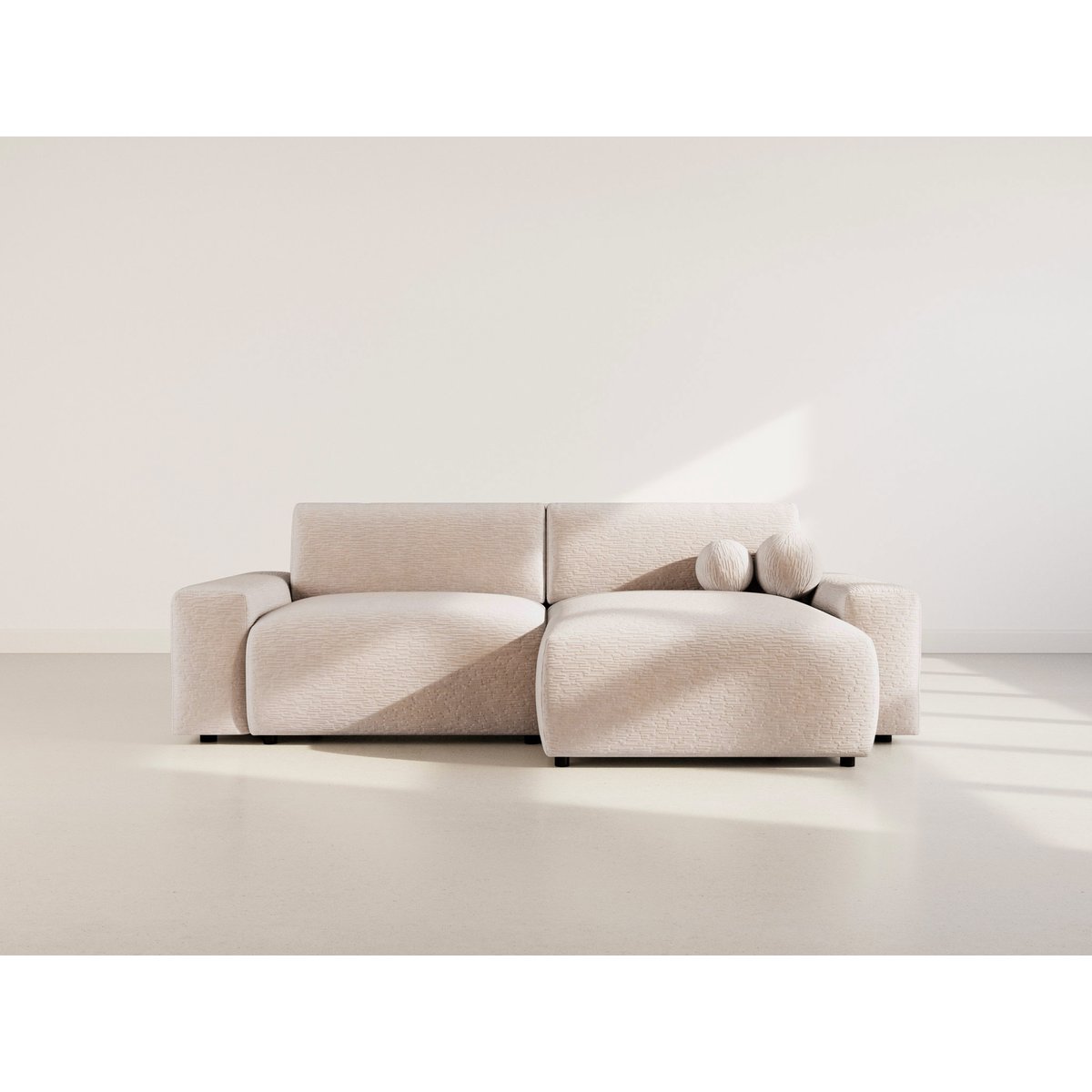 Canapé d'Angle Convertible 4 places - CONSTANCE beige, BEST MOBILIER
