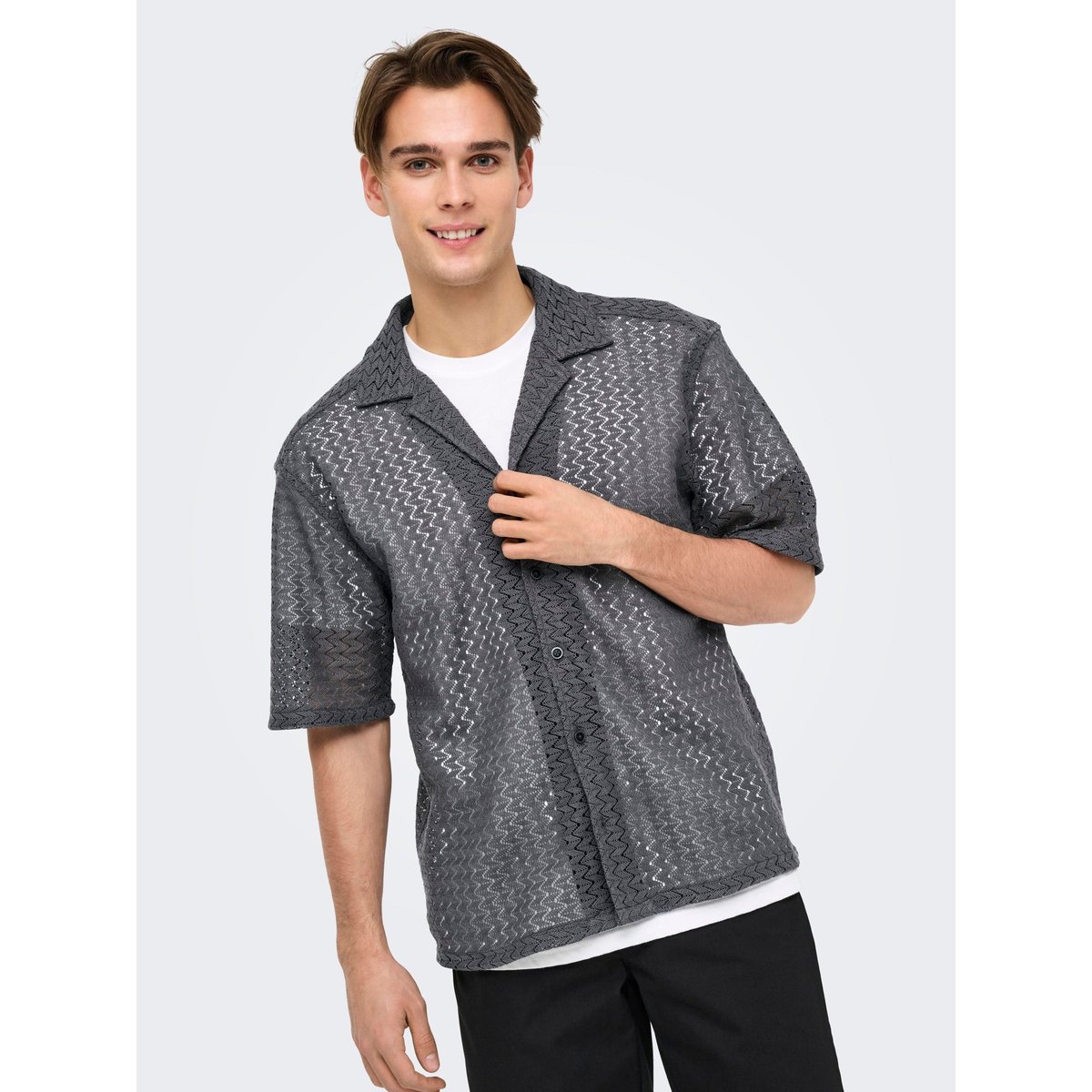 Chemise grey pinstripe, ONLY & SONS