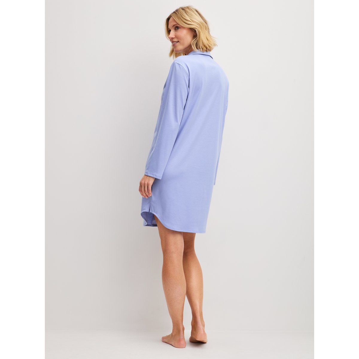 Chemise de nuit manches longues Coton EDITION 85 milky blue, CALIDA