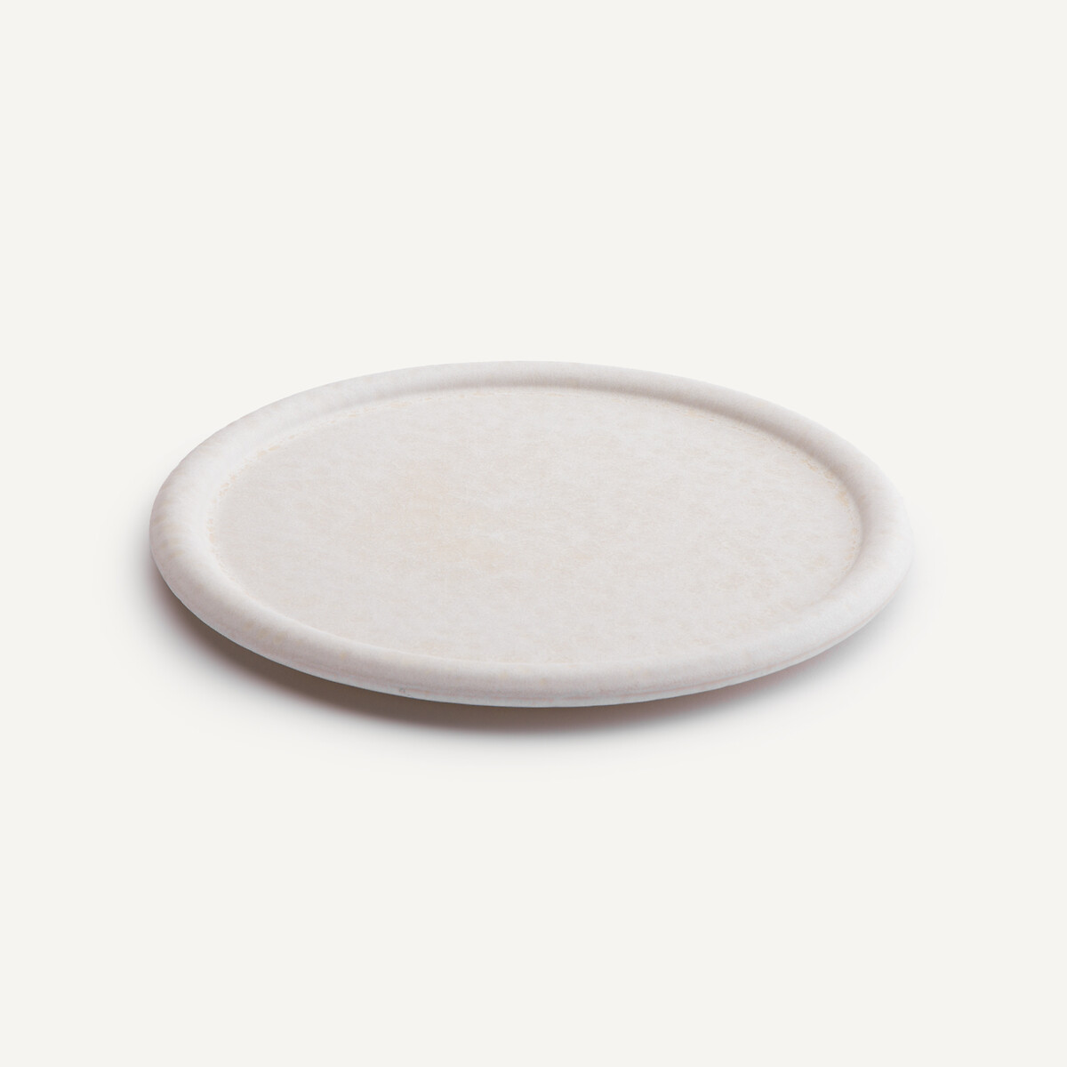 Lot 4 assiettes plates, grès émaillé mat, Battica ecru, AM.PM
