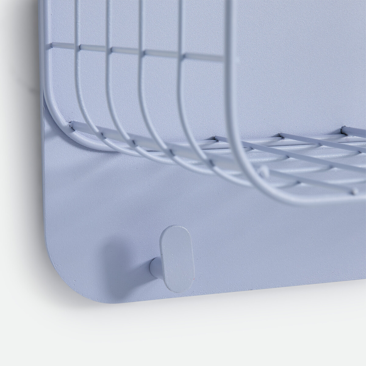 Etagère murale, métal acier grillagé, 4 patères, 2 casiers, KLUVA bleu clair, LA REDOUTE INTERIEURS