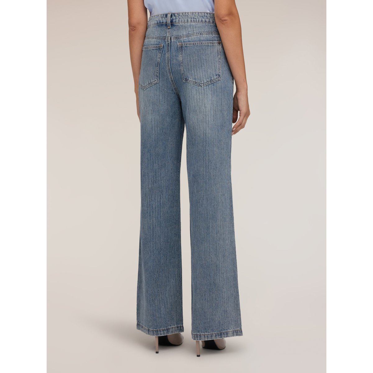 Jean palazzo taille haute avec strass light - blue, MOTIVI