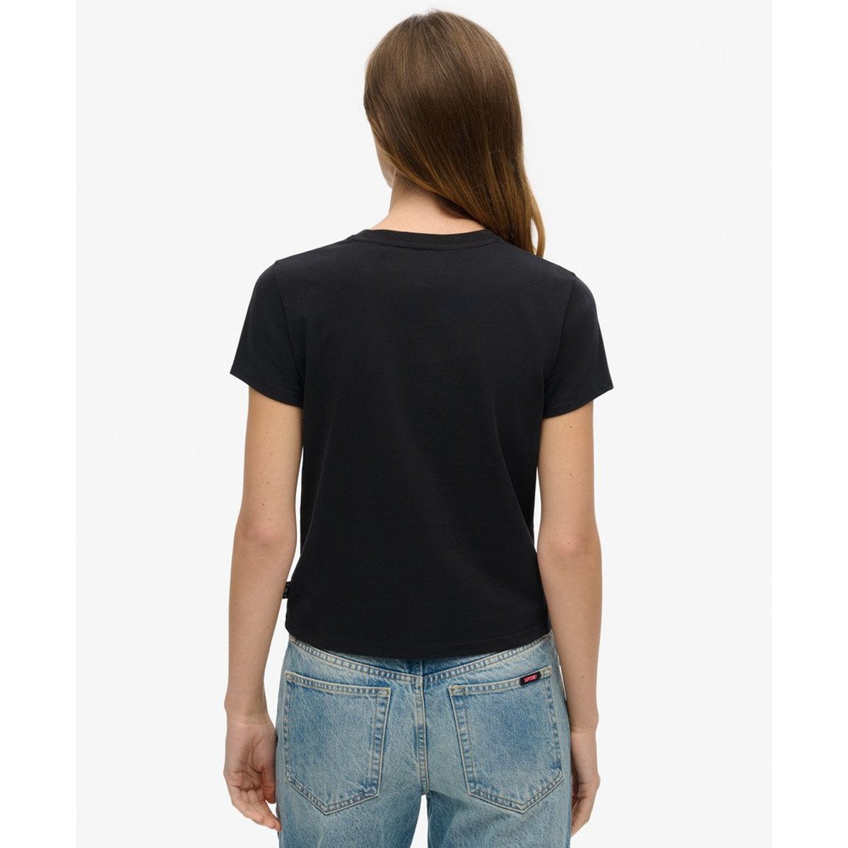 T-shirt ultra-ajusté Pop Archive noir/doré, SUPERDRY