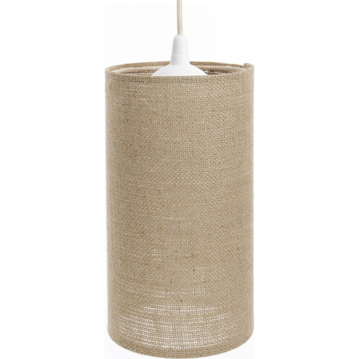 Suspension en lin rond Boho Elegant lin naturel et rotin clair, BPS KONCEPT