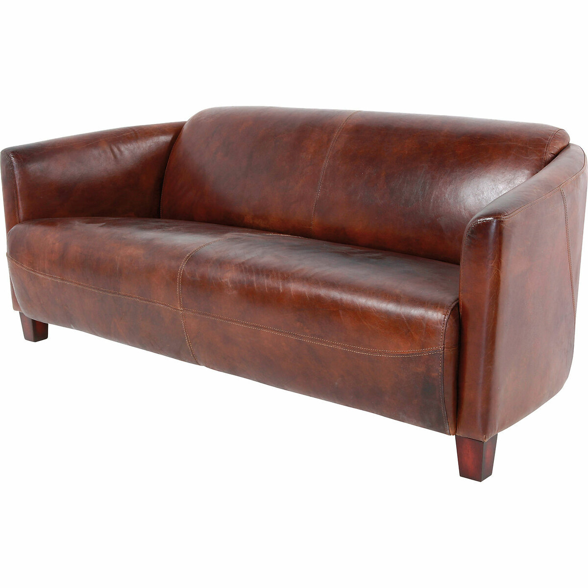 Canapé Cigar Lounge 3-places cuir marron, KARE DESIGN