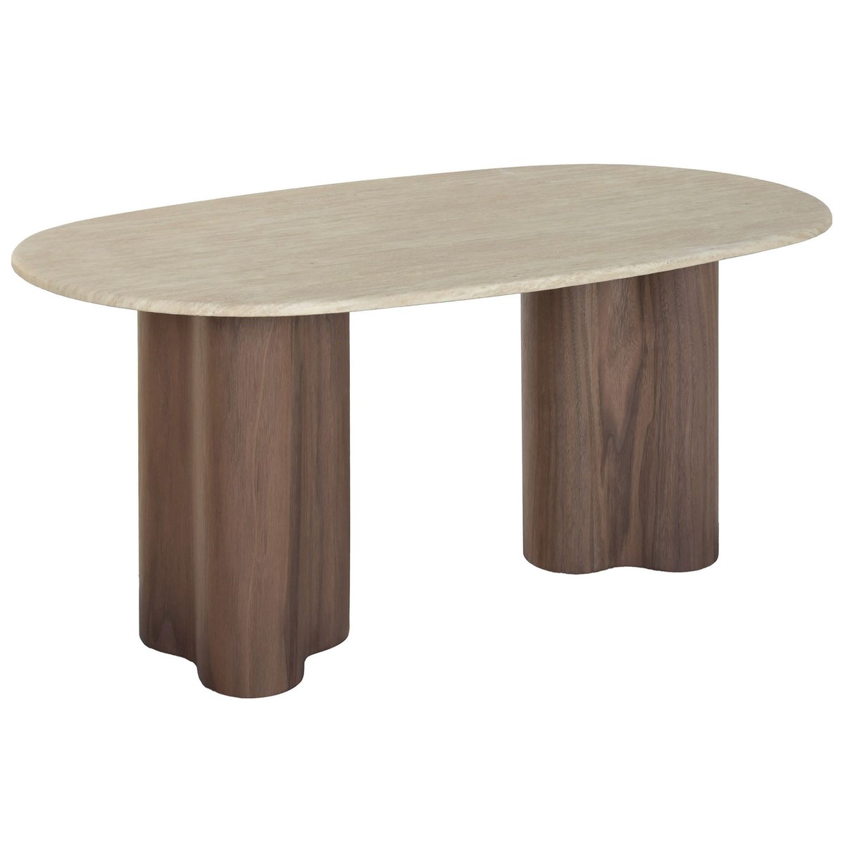 Table à manger design bois MDF et plateau granit 180x90x75cm bois, WADIGA
