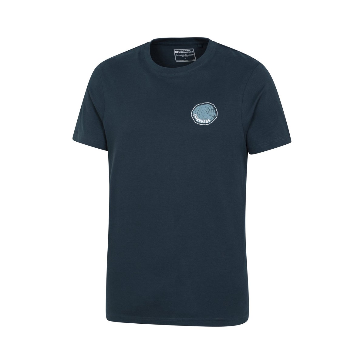 T-shirt manches courtes en coton bio EDINBURGH bleu marine, MOUNTAIN WAREHOUSE