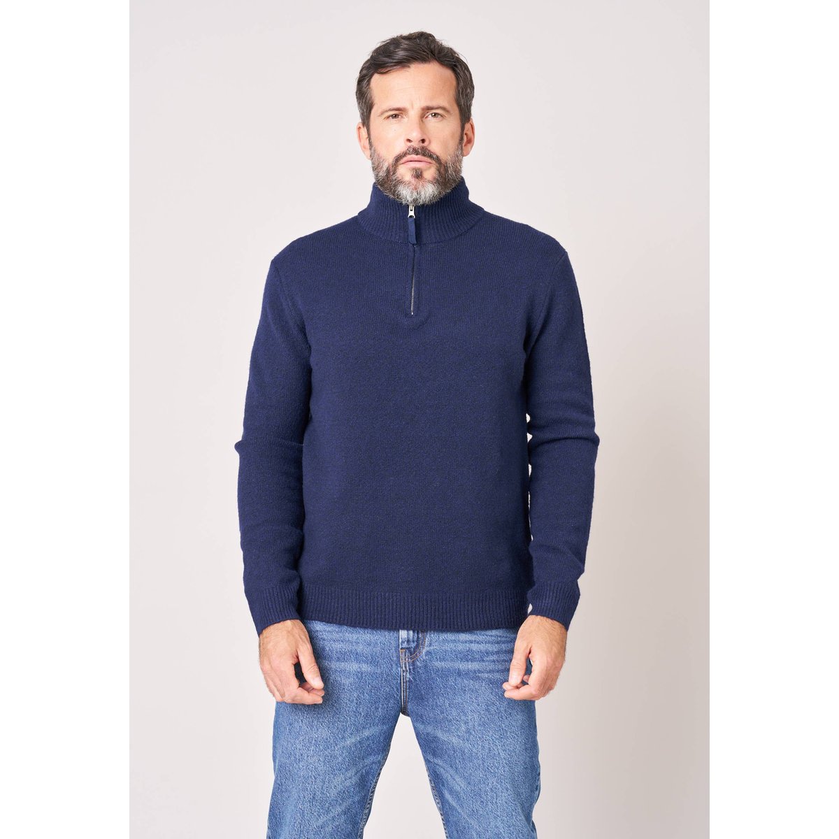 Pull homme col camionneur GALILEO navy, DEELUXE