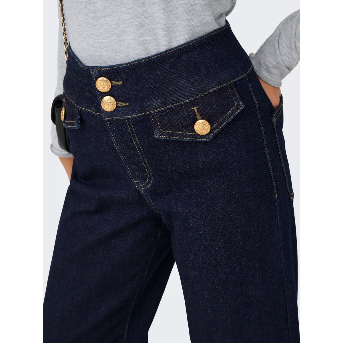 Jean À Jambe Large dark blue denim, ONLY