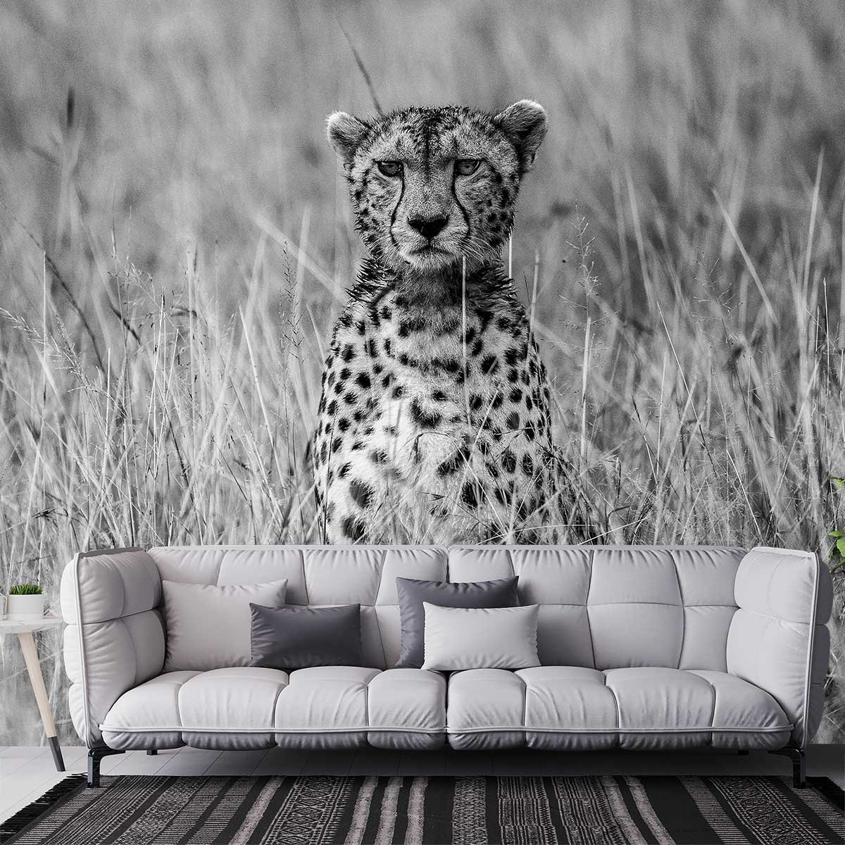 Papier peint guépard dans la savane intissé, HEXOA