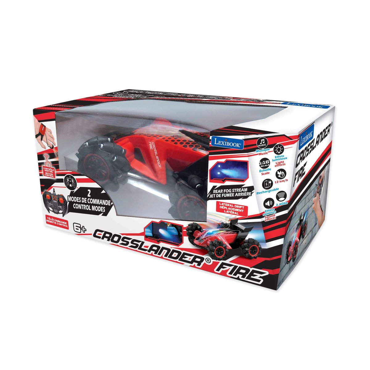 Crosslander® Fire - Voiture télécommandée Tout-Terrain rouge, LEXIBOOK