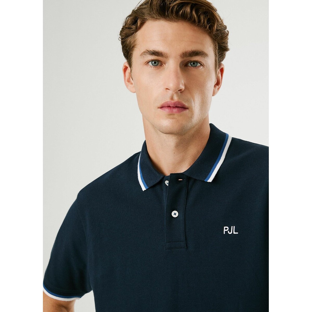 New Oliver Polo Shirt with Long Sleeves navy blue, PEPE JEANS