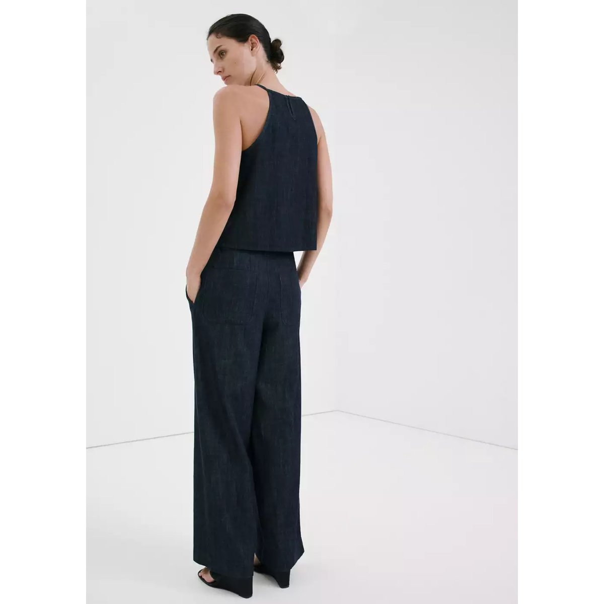 Jean large taille normale bleu, MANGO