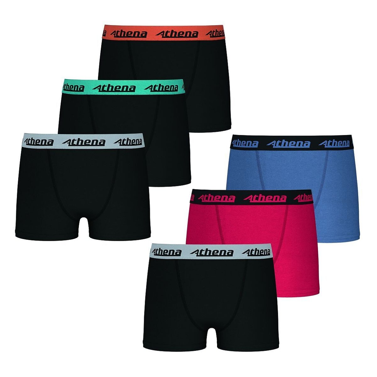 Lot de 6 boxers trio choc, ECO PACK multicolore, ATHENA