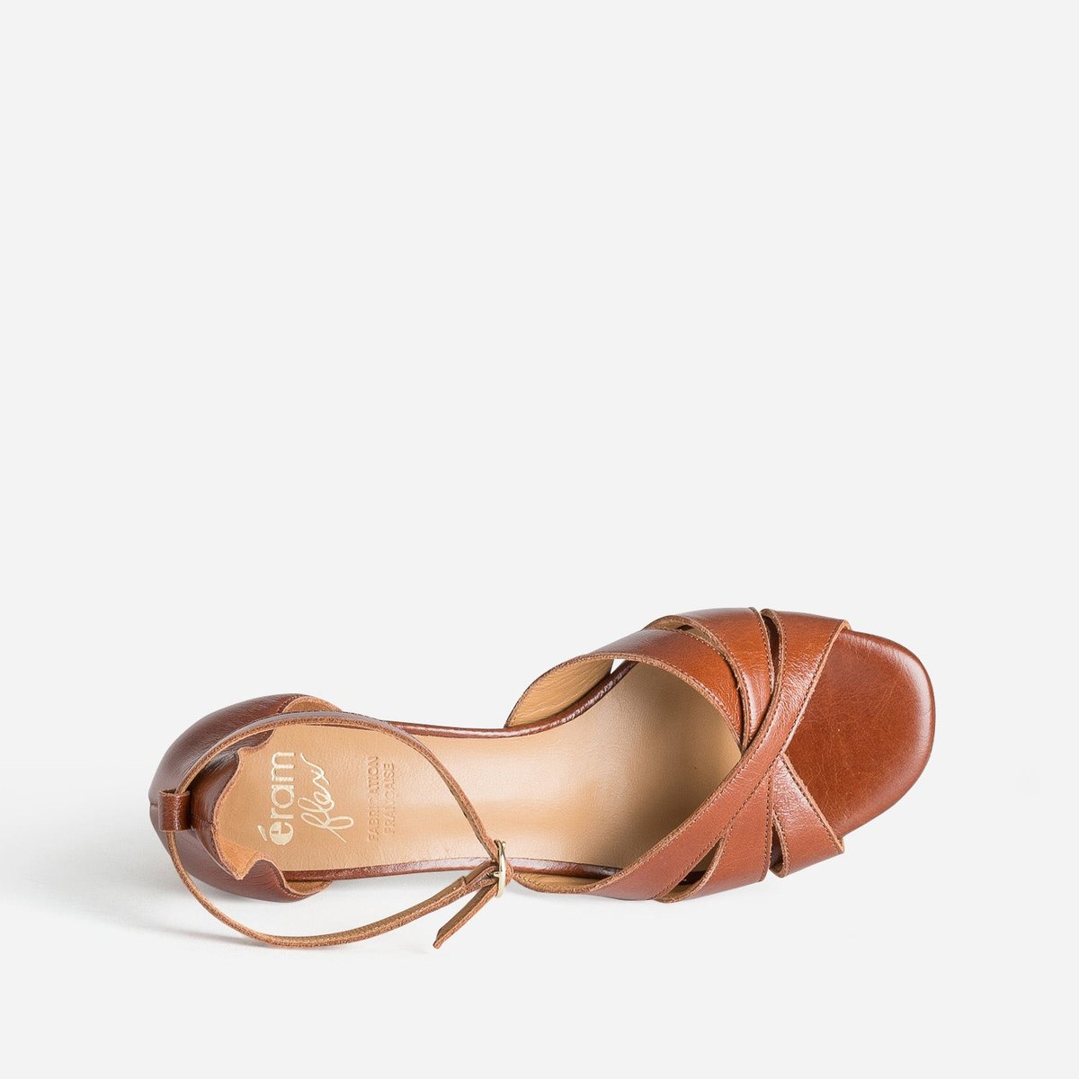 Sandale À Talon en cuir TAMICA cognac, ERAM