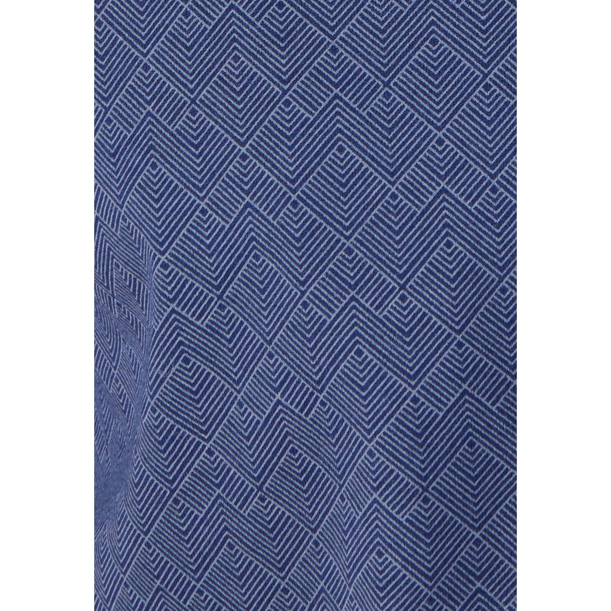 Pyjama boutonné pur coton peigné marine bleu marine géométrique, DAMART