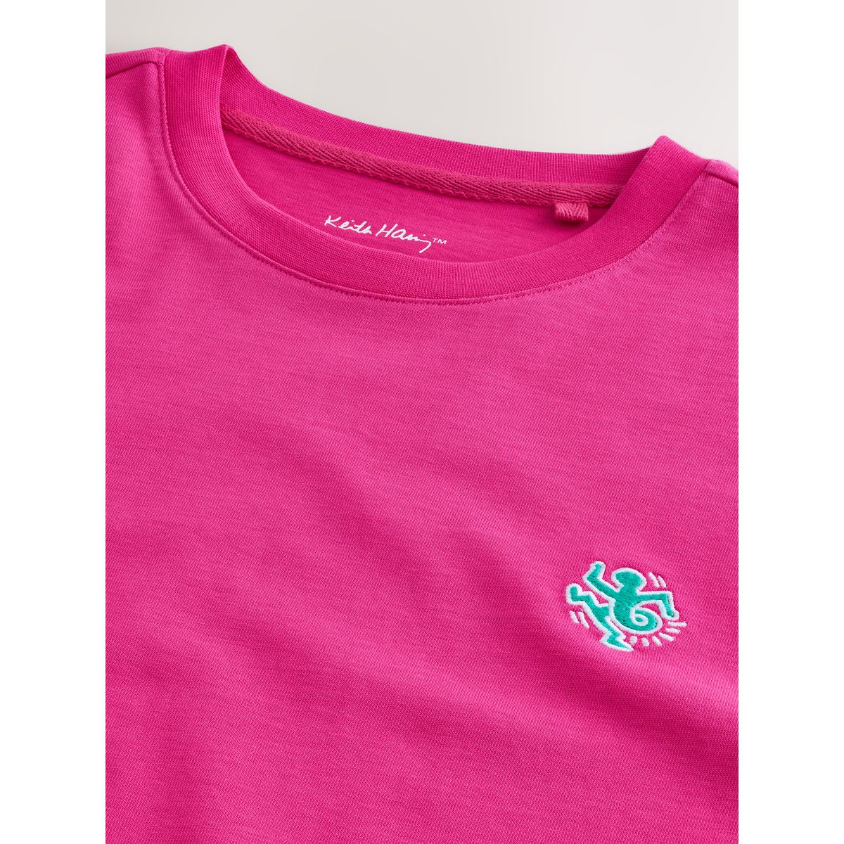 T-shirt brodé uni licence keith haring rose, NEXT