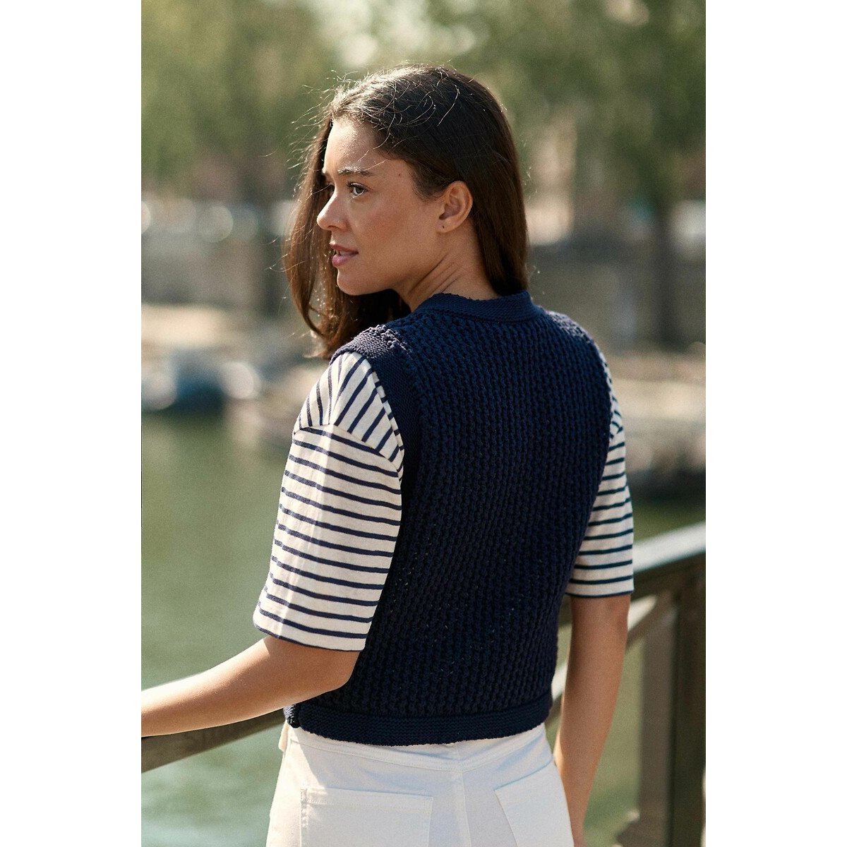 Milana Sleeveless Cardigan navy, LA PETITE ETOILE