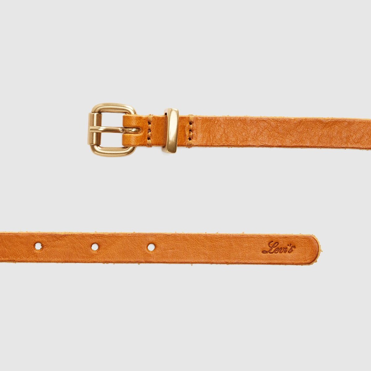 Cintura sottile in cuoio Dillon cammello, LEVI'S