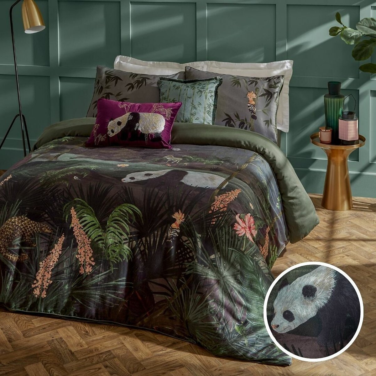 Chuan 100% Cotton Sateen Duvet Cover and Pillowcase Set multi-coloured, PAOLETTI