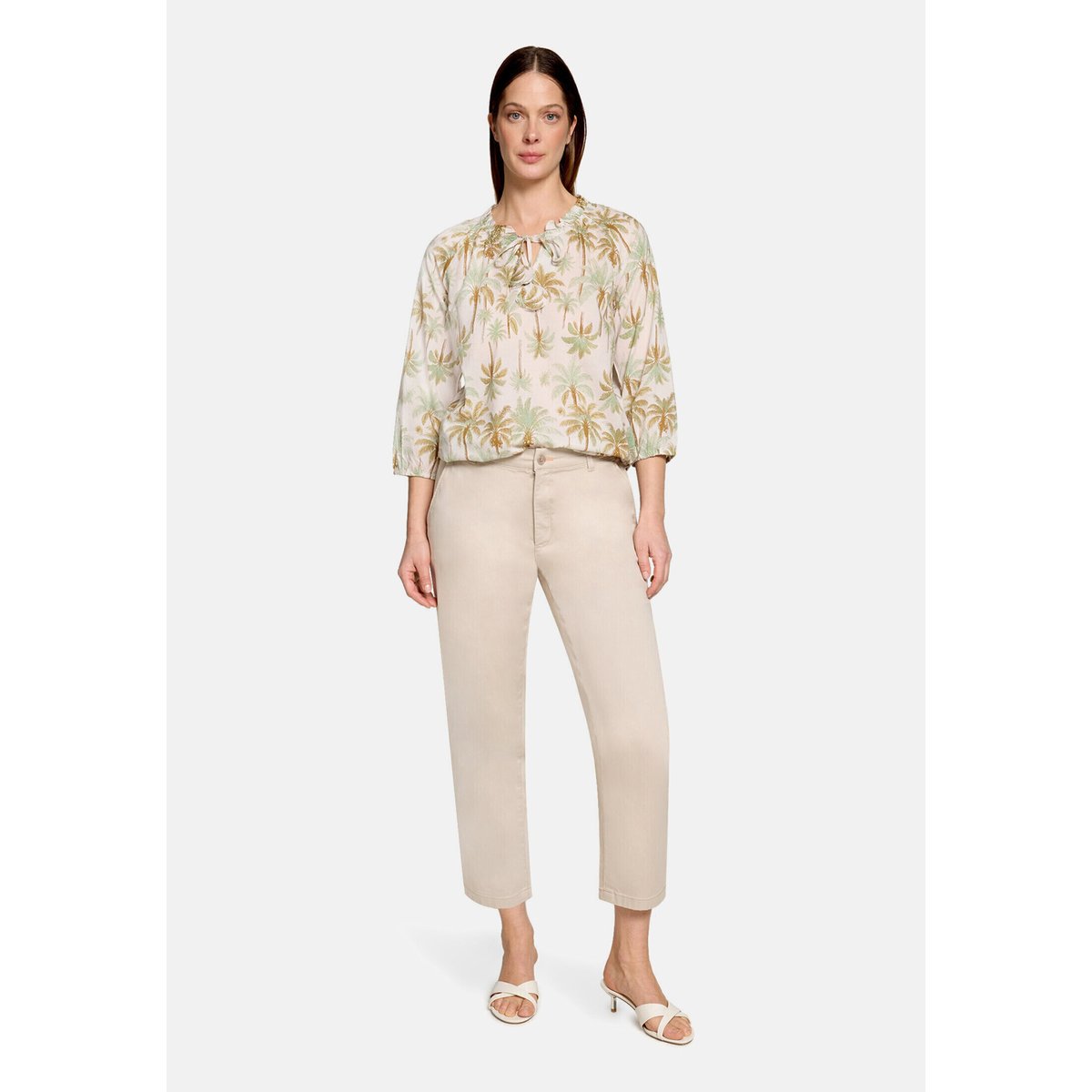Blouse casual à fronce nature/green, CARTOON