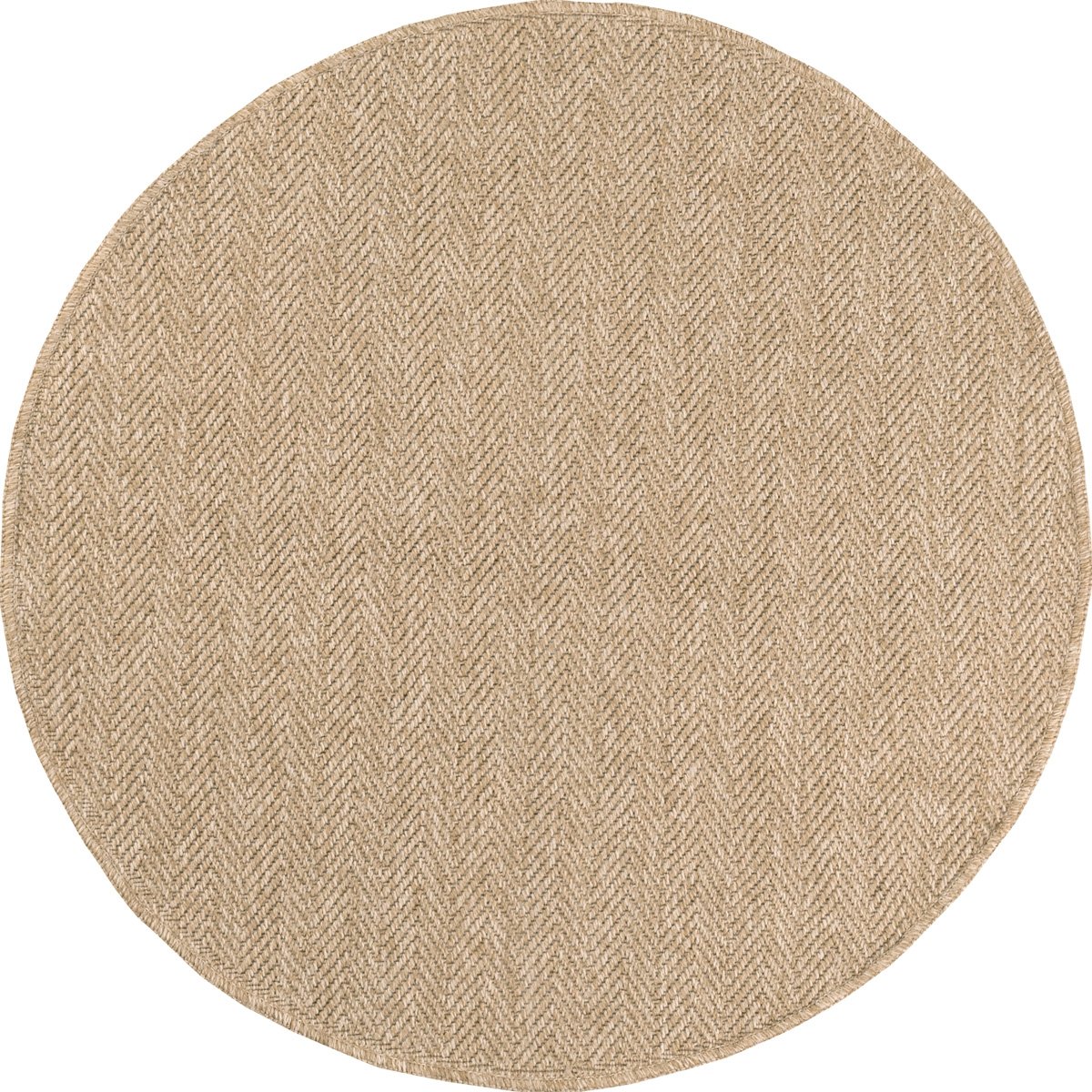 Tapis intérieur extérieur rond aspect jute cheuvrons NATURE beige, NAZAR RUGS