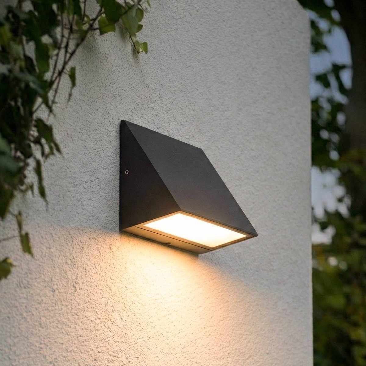 Applique extérieure en aluminium moderneLED noir, LINDBY