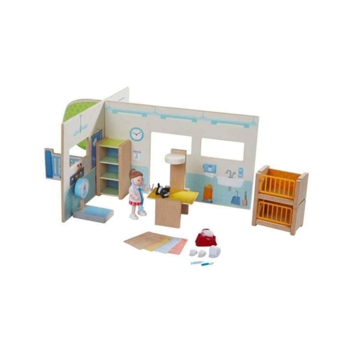 Haba - Little Friends – Clinique Vétérinaire Miniature - Multicolore multicolore, HABA