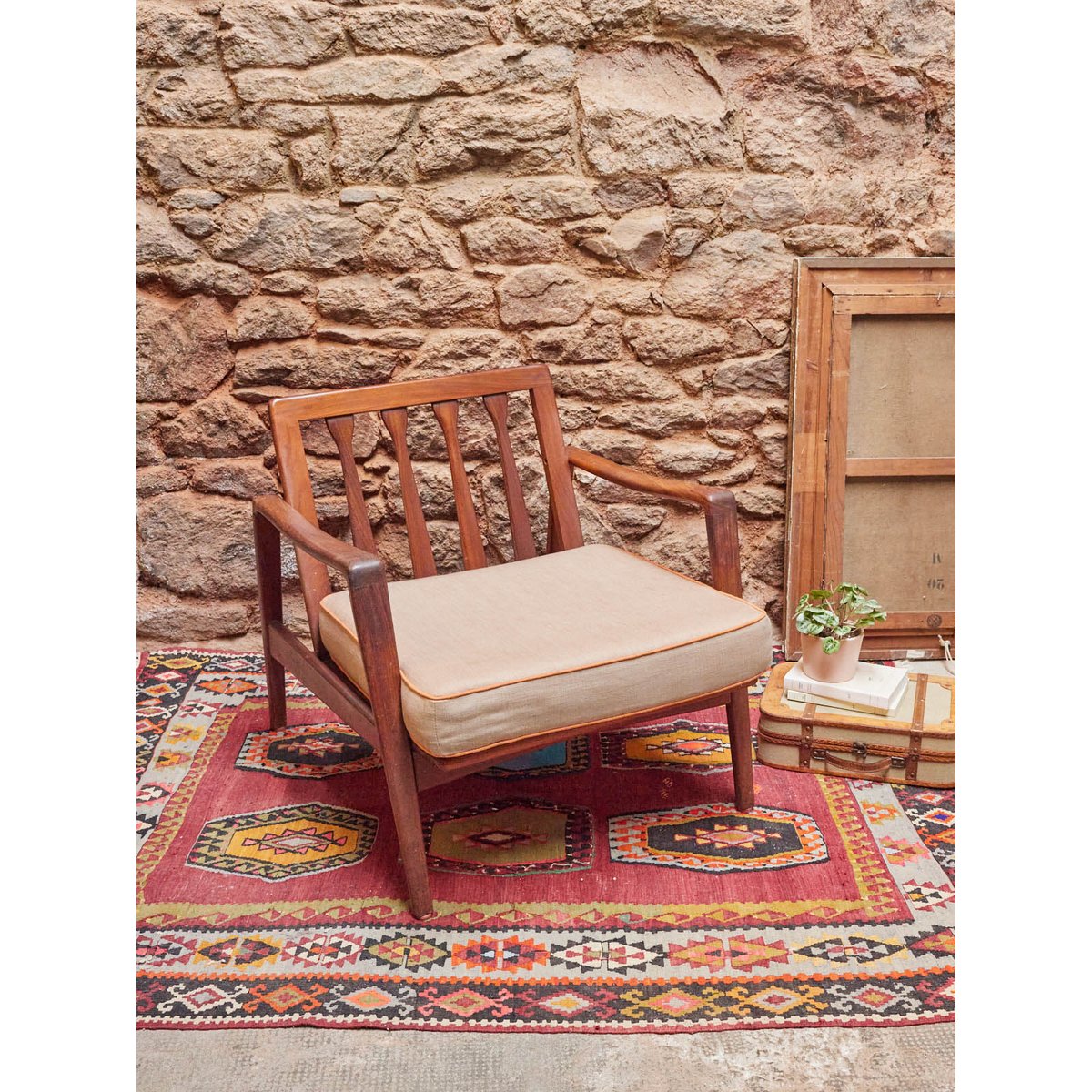 Fauteuil scandinave en palissandre Jakob N°918 - Bon état bois foncé, DEBONGOUT