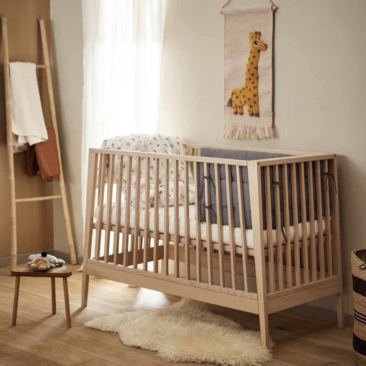 Lit bébé évolutif Linea beige, LEANDER