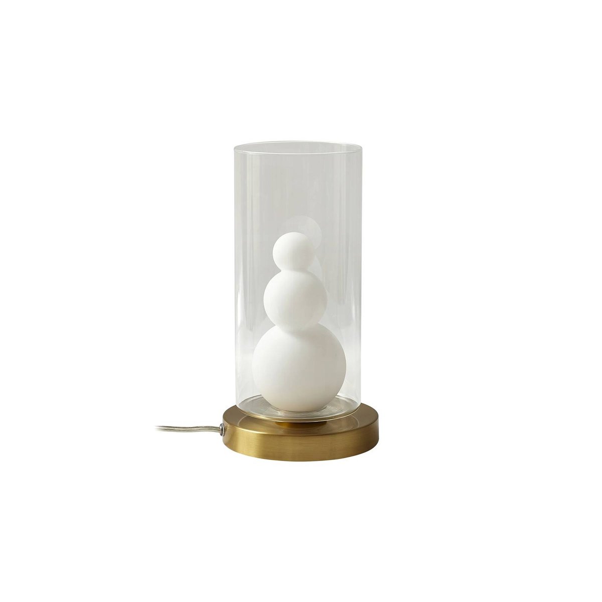 Lampe à poser en verre moderne, Kupla transparent, blanc, LINDBY