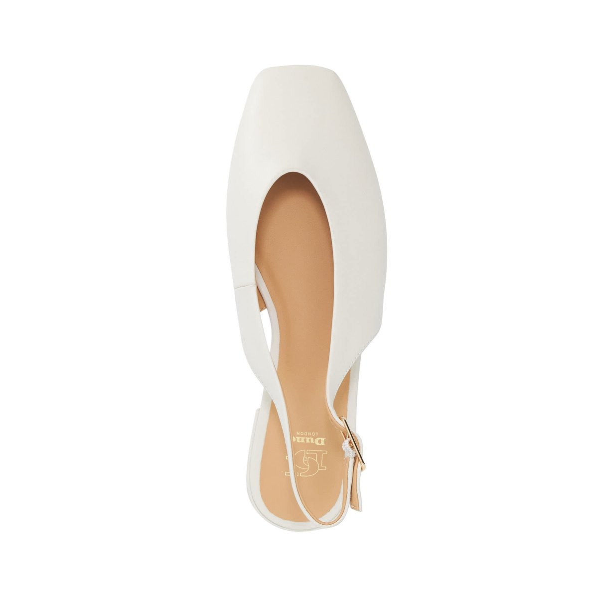 Ballerines à bride arrière en cuir - HEARTBEAT ecru-leather, DUNE LONDON