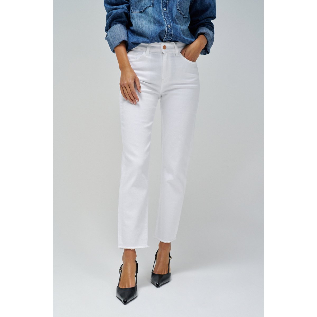 JEAN TRUE CROPPED SLIM blanc, SALSA JEANS