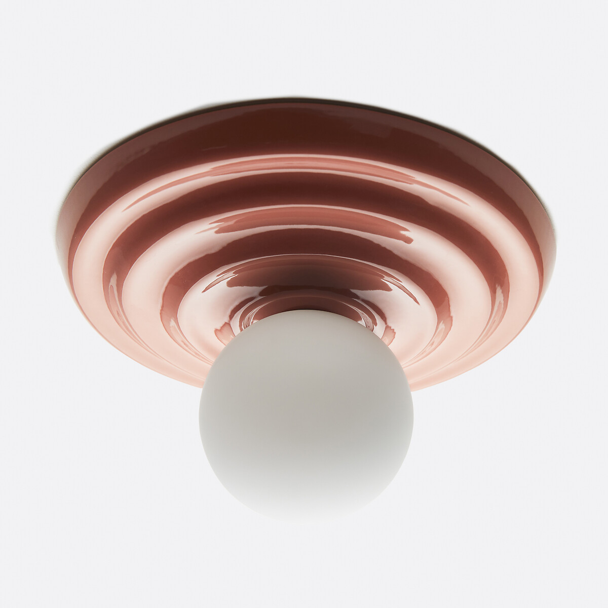 Holi Wall Or Ceiling Light in Ceramic and Opaline Glass, Diameter 24.5cm terracotta, LA REDOUTE INTERIEURS