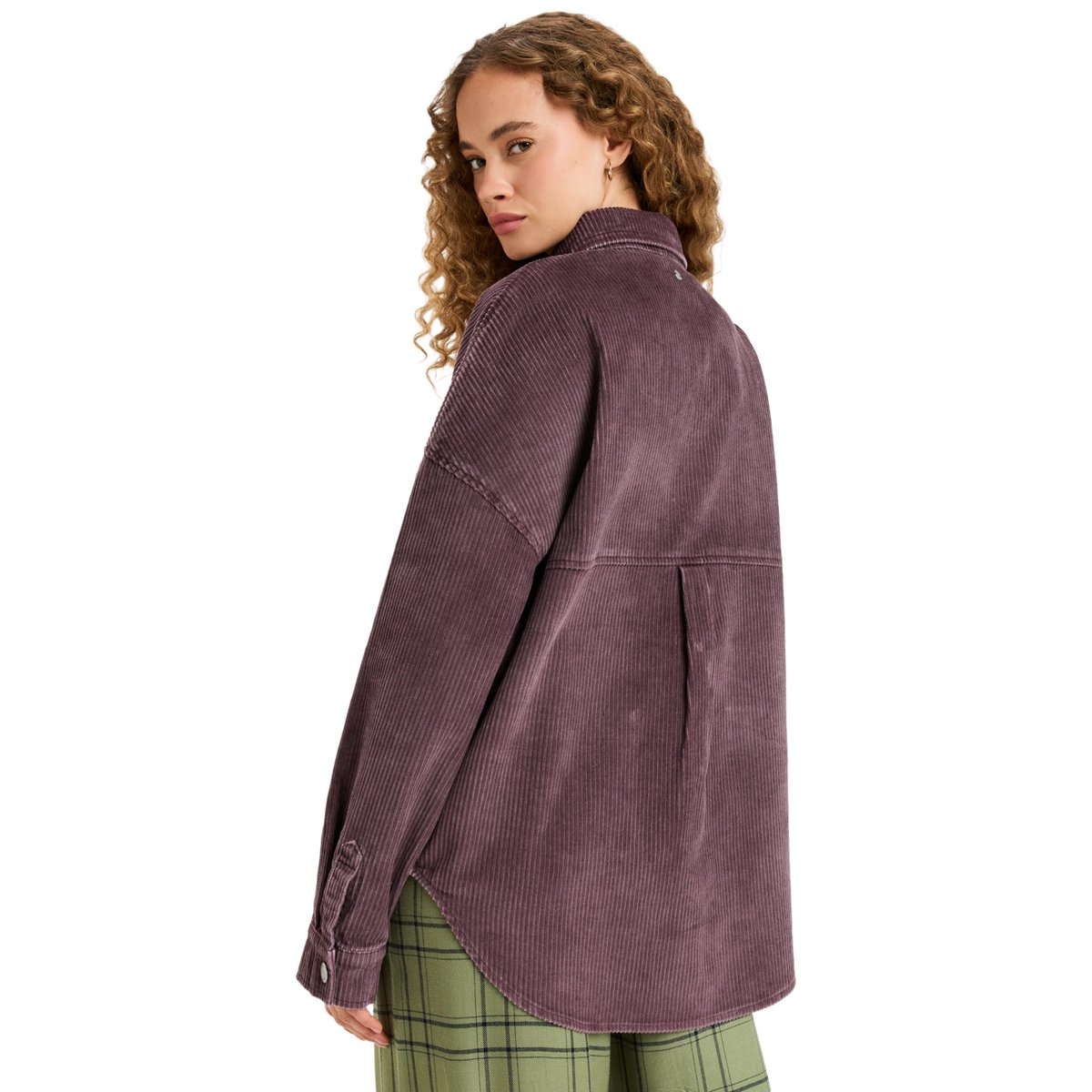Veste oversize en velours côtelé KICK BACK WASHED CORD. rouge huckleberry, ROXY