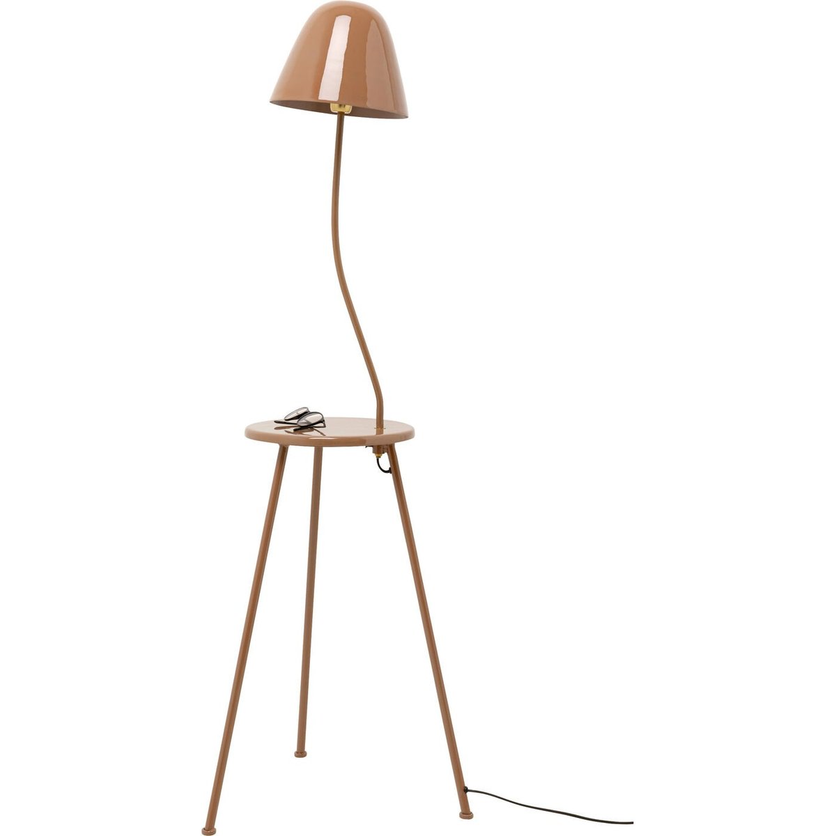 Lampadaire avec table d'appoint en acier marron, KARE DESIGN