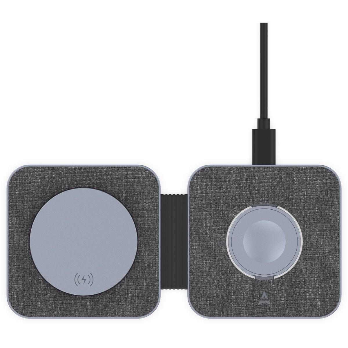 Chargeur sans fil MagSafe 2 en 1 plat pliable 15W couleur unique, ADEQWAT