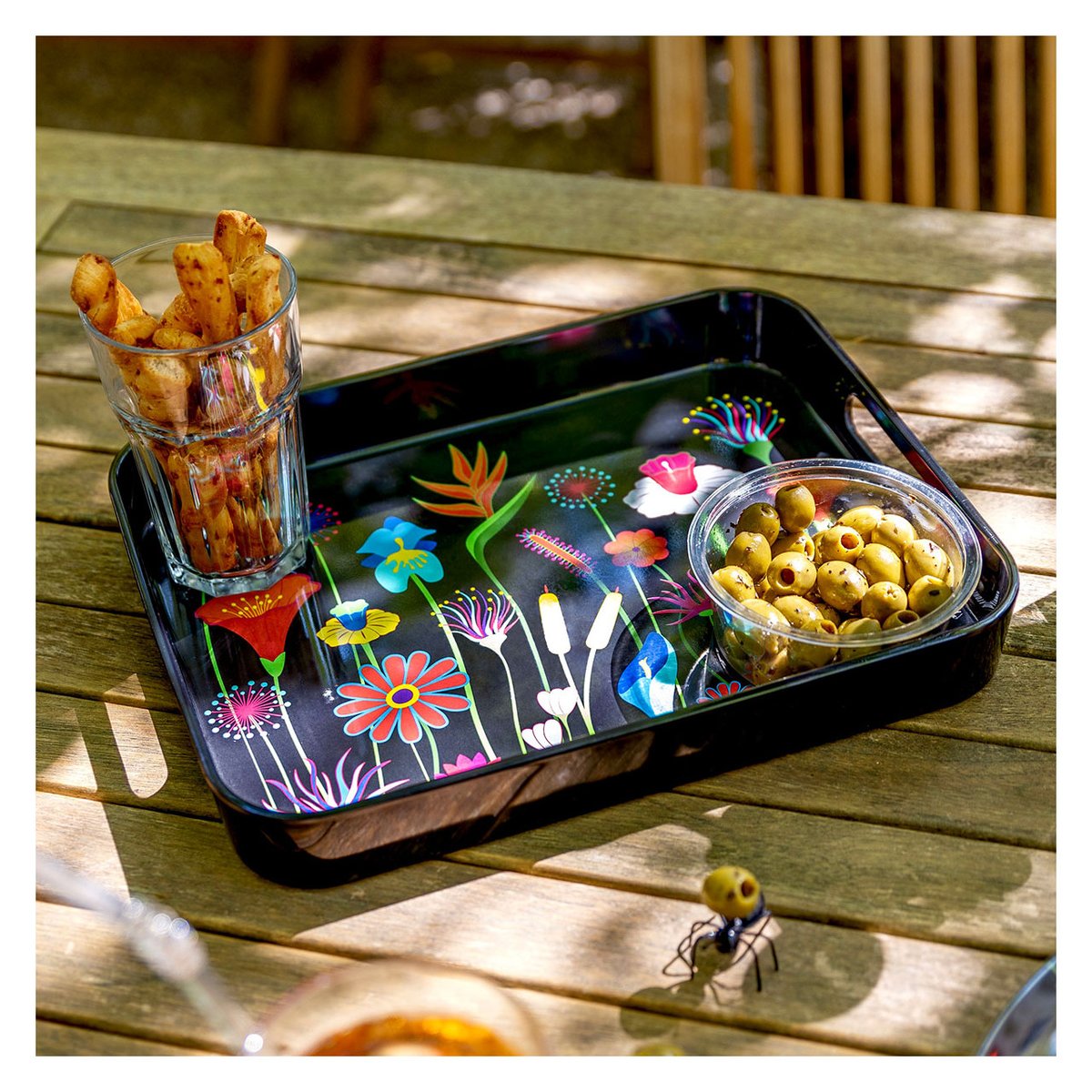 Plateau de service Apéritime jardin fleuri, PYLONES
