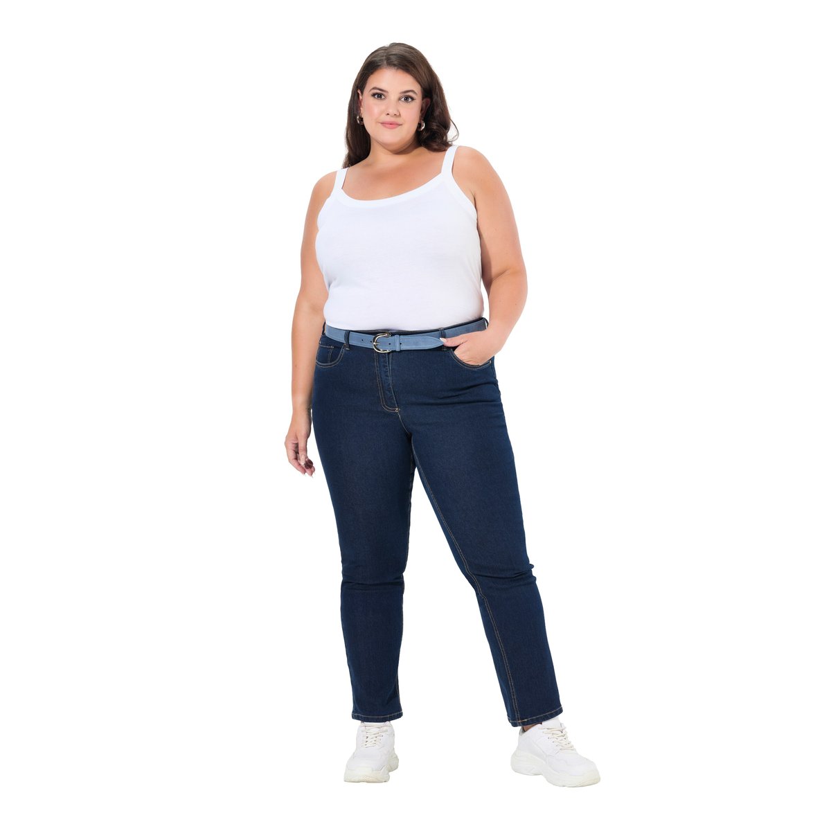 Jean Mandy 5 poches, jambe droite bleu jean, ULLA POPKEN