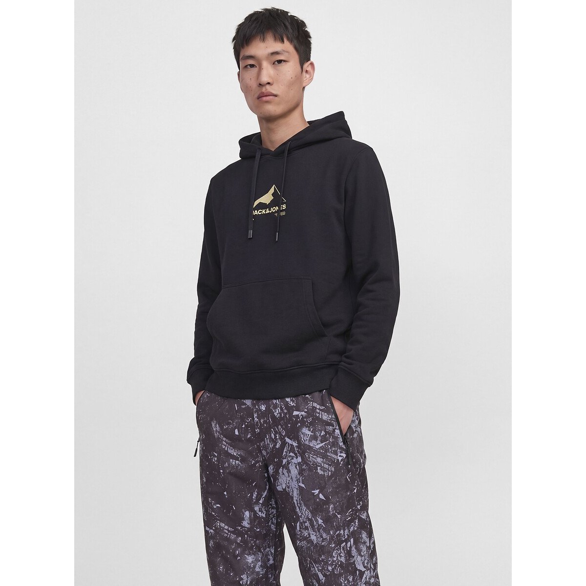 Sweat à capuche, TIGNES noir, JACK & JONES