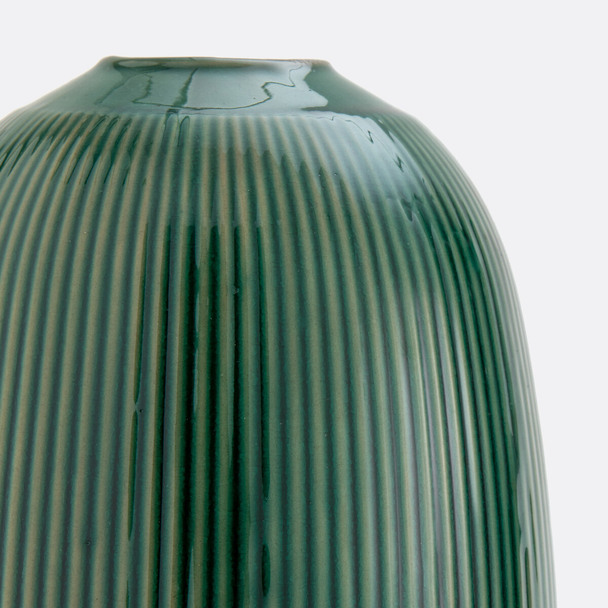 Vase en céramique, hauteur 26 cm, Estria vert, LA REDOUTE INTERIEURS
