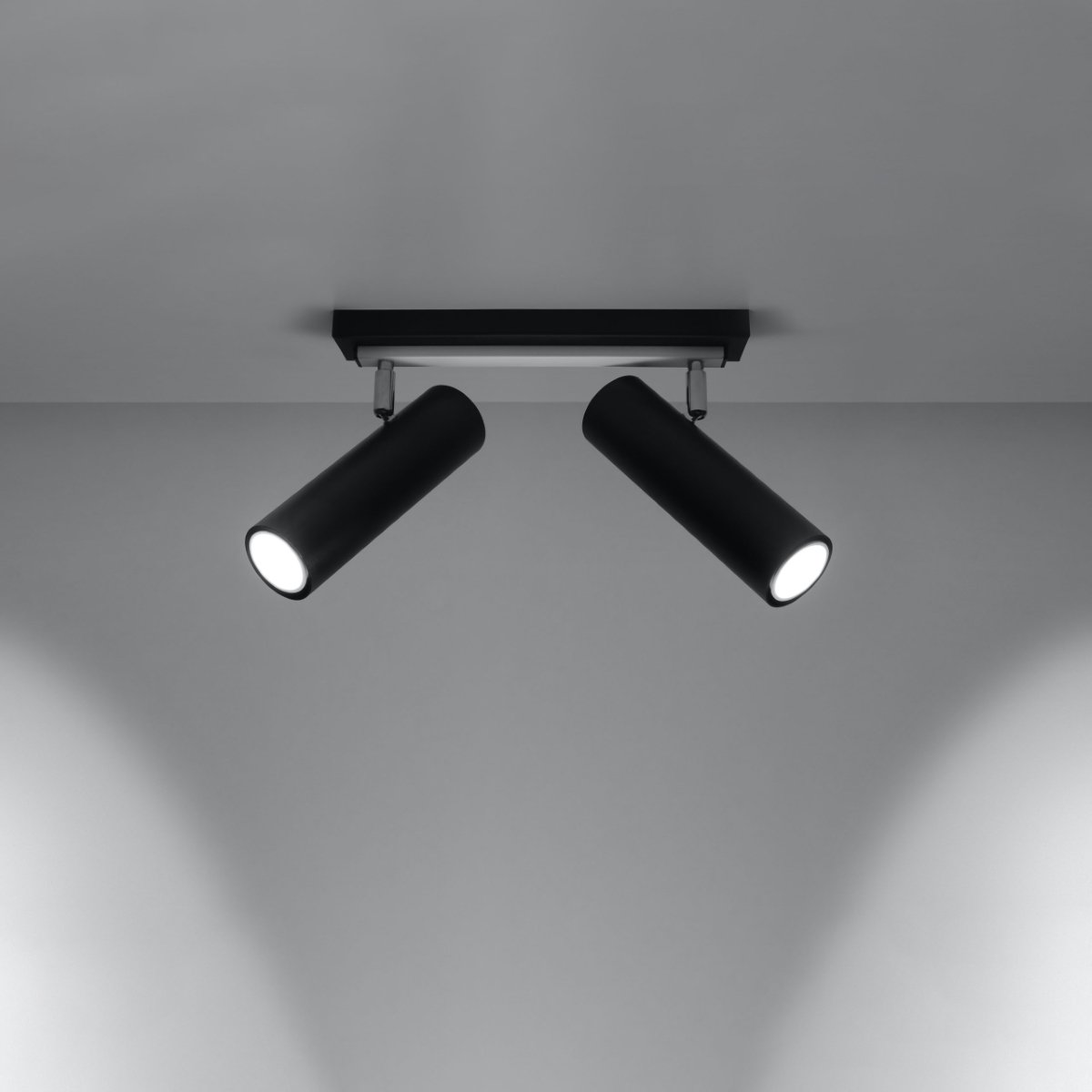 Plafonnier Acier Noir GU10 2 Direzione noir, EDEN