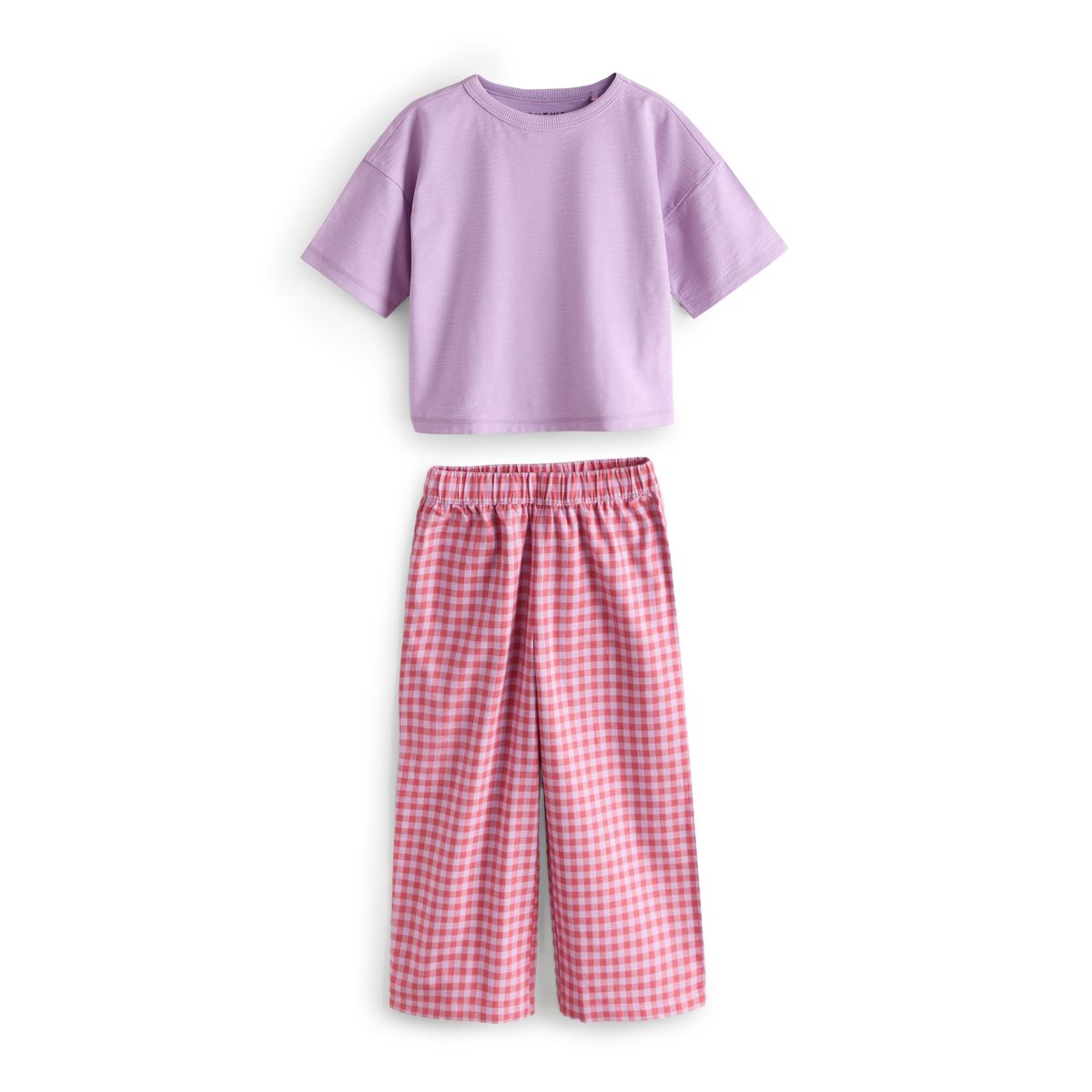 Pyjama large tissé, lot de 2 rose/vert, NEXT