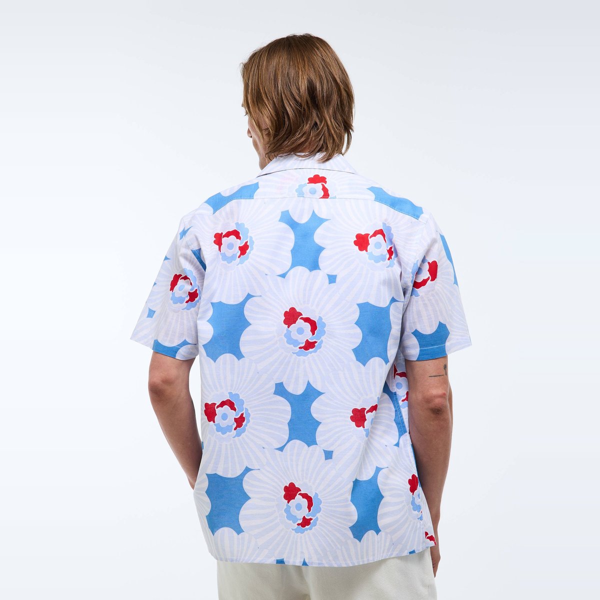 Chemise manches courtes col cuba imprimée en coton bio GOTS riviera, MONOPRIX
