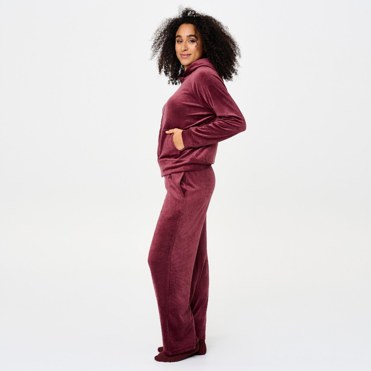 Velvet ensemble de Pyjama windsor wine, LINGADORE