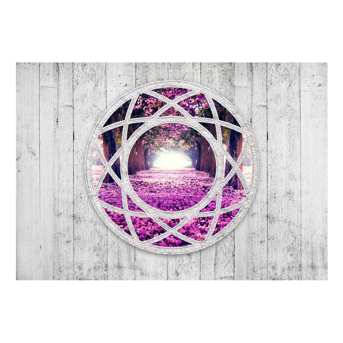 Papier peint intissé panoramique 3D et Perspective Fuchsia landscape rose, EDEN