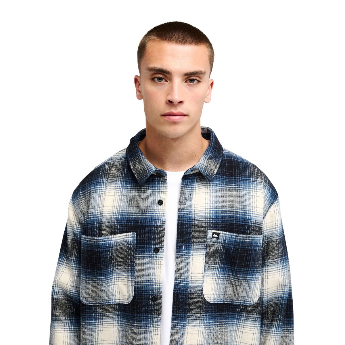 Surchemise manches longues GLENBROOK bleu dark denim gleebrook, QUIKSILVER